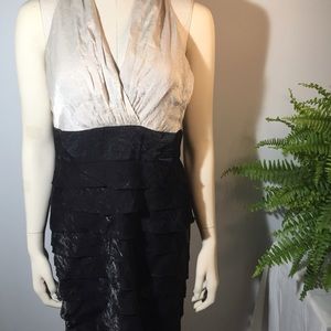 Silver / Black Evan Picone Dress NWOT Sz 12